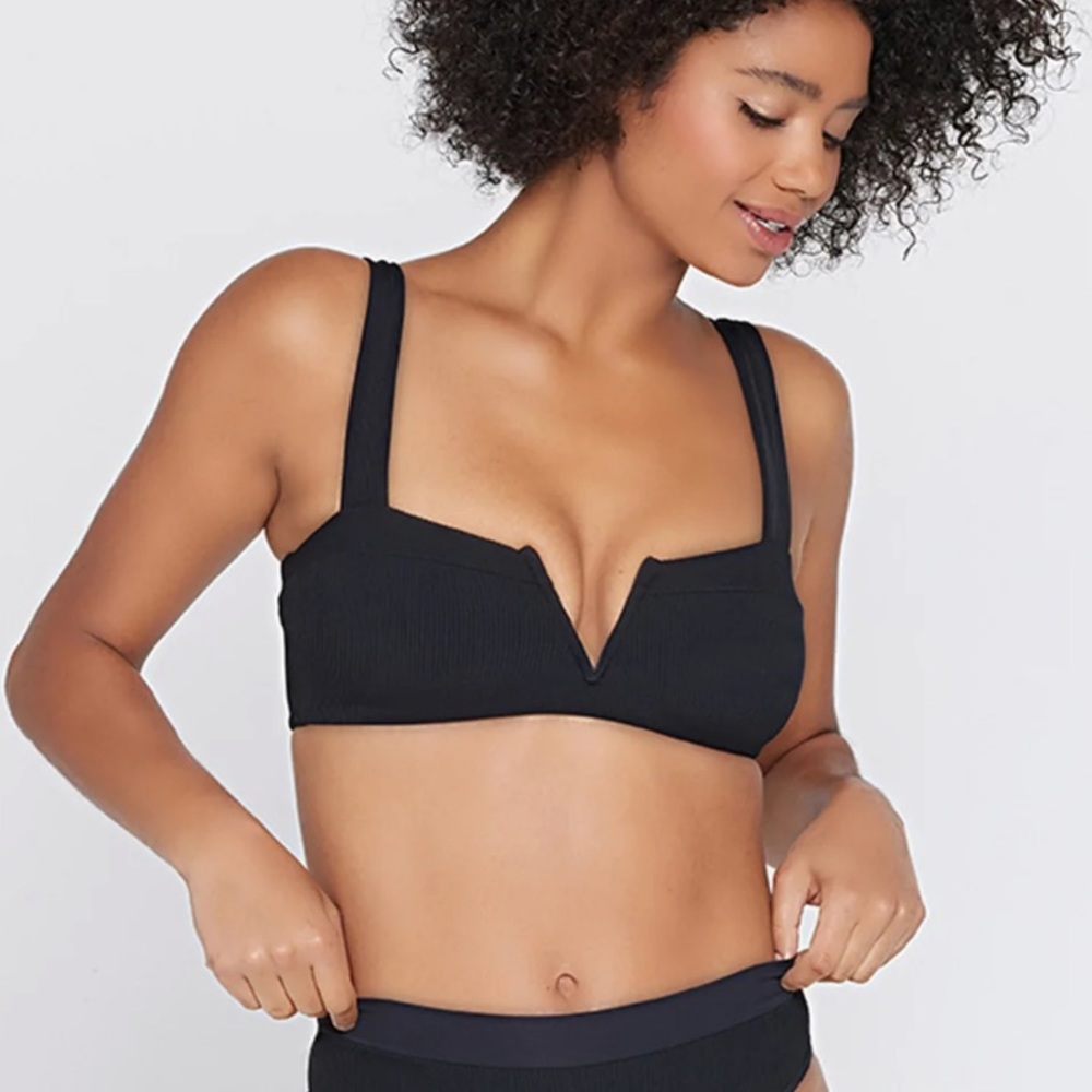 nwot lspace ribbed lee lee black bikini top